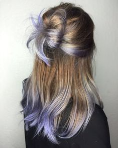 Colored Hair Highlights Blonde, Dyed Ends Of Hair, Color Balayage, Lilac Hair, Lavender Hair, Hair Color And Cut, Hair Dye Colors, Cool Hair Color