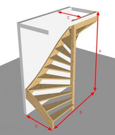 a drawing of a spiral staircase with measurements