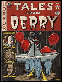 an old book cover for tales from derby with clowns and balloons on the cover