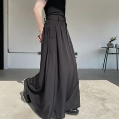 Japanese Men's Street style Loose Wide Leg Pants Gothic skirt Trousers Casual  | eBay Maxi Skirt Masculine, Skirt Like Pants, Men Skirts Fashion, Skirt Pants Men, Japanese Modern Clothes, 90s Archive Fashion, Japanese Pants Pattern, Skirt And Trousers Outfit, Pants That Look Like Skirts