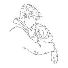 a black and white drawing of a man with his head resting on his arm, looking down