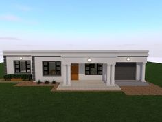 Beautiful Flat Roof Houses, Three Bedroom House Plan With Garage, 5 Bedrooms House Plans, 3 Bedroom Flat House Design, Hidden Roof House Design Plan, 3 Bedroom House Plans With Garage, Front Garage House Plans, Flat House Design Modern, 3 Bedroom House Plans South Africa