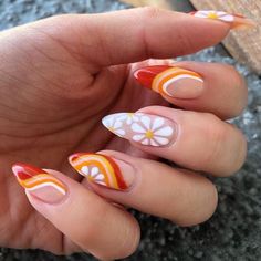 Unghie Nail Art, Nagellack Trends, Retro Nails, Colorful Nails, Fire Nails, Dream Nails, Nail Arts