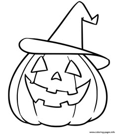 a pumpkin with a witches hat on it