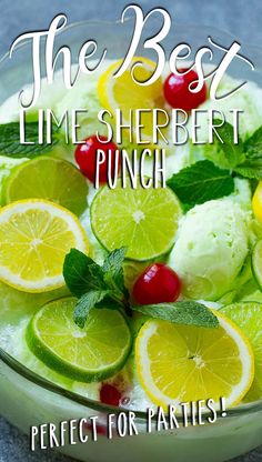 This lime sherbet punch is a cool and refreshing drink that’s full of citrus flavor. Green Wedding Punch Recipes, Lime Sorbet Punch, Lime Sherbert Punch With Pineapple Juice, Christmas Punch With Lime Sherbet, Limeade Punch Recipes, Green Sherbet Punch Recipes, 7up Sherbert Punch, Lime Sherbet Punch Recipes, Green Sherbert Punch Recipe