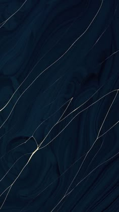 an abstract painting with white lines on a dark blue marbled background that looks like waves or swirls