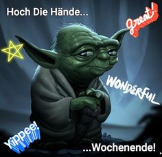 an image of a yoda saying happy hoch die hande