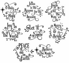 six christmas sayings with the words joy to the world and peace to the magic