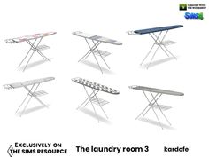 four ironing boards are shown with the same color and size as they appear in this advertisement