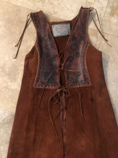 "REDUCED Vintage 1960s 1970s Char Hand Painted Long Leather Suede Vest Jacket - Size S This Listing is for the purchase of ONE VEST ONLY The last 2 pictures does show some of the other available Vtg 70s Vests that I do have... These 70s Char Vests are ONE OF A KIND & each one is different!! Words can't describe how amazing these Vintage Char Vest are.... I have been collecting Vtg 70s Char since 2007 and have numerous other rare Vtg Char Long Vests, Short Vests, Jackets, Skirts, Dresses, Han Vintage Western Vest Outfit, Fitted Sleeveless Hippie Vest, Vintage Leather Vest Outerwear, Brown Bohemian Fringe Vest, Thrift Fits, Vintage Western Leather Vest, Suede Vest, Western Jacket, Vintage Vest