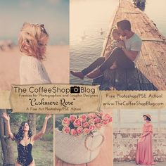 a collage of photos with the words coffeeshop to blog and images of people sitting on a dock