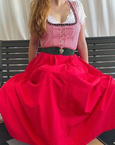 Trachten Redl traditional DIRNDL dress in size D38 . Made from cotton . Chest 96 cm, waist 78 cm, shoulders 32 cm, length 132 cm. Has pockets .  The top and the belt are used for styling . If you need a DIRNDL top and belt, please check my other lysting .  Very good condition Red Dirndl, Dirndl Dress, Dress Gift, Traditional Dress, Dress Clothes For Women, Traditional Dresses, Gingham, Tulle Skirt, Gift For Her