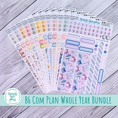 the b com plan whole year bundle is shown on a wooden table