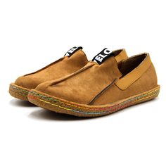 Material: Cow Suede, Rubber • Type: Loafers, Print, Slip-On, Flats • Toe Shape: Round Toe • Material: Fabric, Cow Suede Summer Suede Slip-ons With Round Toe, Casual Slip-on Flat Shoes, Casual Suede Loafers For Summer, Casual Suede Summer Loafers, Casual Slip-on Flats With Flat Heel, Summer Suede Moccasins With Rubber Sole, Suede Round Toe Loafers For Spring, Casual Loafers With Rubber Sole, Casual Loafers With Rubber Sole And Flat Heel