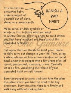 Bad Habit Spell, Real Witchcraft, Habit Books, Banishing Spell, Under Your Spell