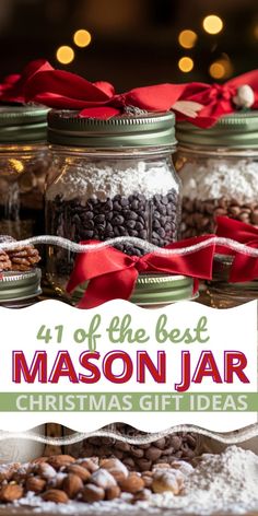 Feeling stumped on what to get your fam for Christmas? Don't sweat it, just whip up some Mason Jar dry food mixes and call it a day. They're delish, adorable, and totally DIY-able. Plus, making them is like a fun holiday project in itself Mason Jar Treats Gifts, Diy Work Christmas Gifts, Gifts In Mason Jars Christmas, Homemade Christmas Ideas For Gifts, Gifts In Mason Jars, Decorated Mason Jars Diy, Christmas Mason Jar Gifts, Gift In Jars Ideas, Diy Christmas Gifts In A Jar