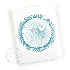 a card with an image of a heart in the center and lines coming out of it