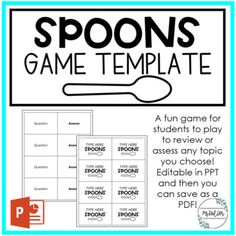 spoons game template for students to play