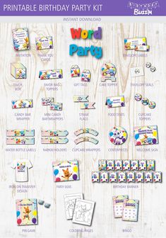 printable birthday party kit for kids