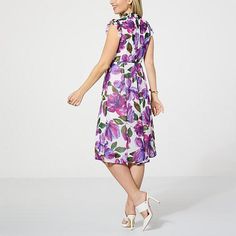 Nina Leonard Printed Smock Neck Midi Dress   Get the perfect figure-flattering shape every time when wearing this cute and classy smocked-neck midi dress from Nina Leonard. Elegant Fitted Smock Dress, Chic Midi Dress With Pleated Waist For Garden Party, Chic Midi Dress With Smocked Bodice For Work, Spring Midi Dress With Smocked Back For Work, Spring Workwear Midi Dress With Smocked Back, Casual Workwear Dress With Smocked Bodice, Knee-length Smocked Midi Dress, Feminine Smock Midi Dress For Daywear, Knee-length Smock Midi Dress