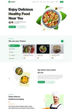 the food website is clean and ready to be used for cooking, eating and shopping