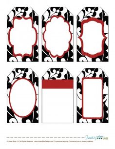 printable gift tags with red and black designs