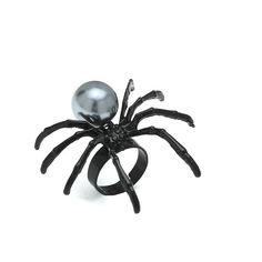 Spider Silver Ring: Halloween Fashion Insect Ring, Spider Ring, Romantic Rings, Birthday Gift Ring, Black Spider, Party Rings, Estilo Punk, Vintage Gothic, Wedding Band Sets