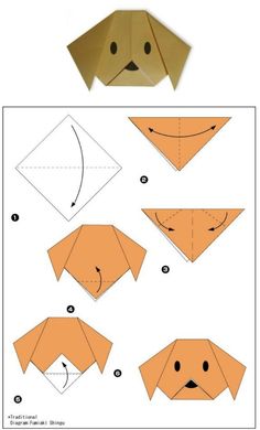 how to make an origami dog that looks like it has eyes and nose