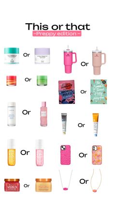 This or that! (Preppy Edition) which do you prefer? #preppy #skincare #beauty #fyp #thisorthat Lash Website, Preppy Skincare, Preppy Accessories, Drunk Elephant Skincare, Preppy Inspiration, Skin Care Routine Order, Packing Hacks Clothes