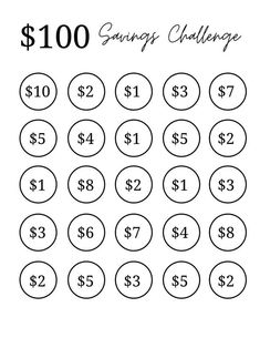 the $ 500 savings challenge is shown in this black and white image, with numbers for each