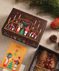 the box is decorated with christmas decorations