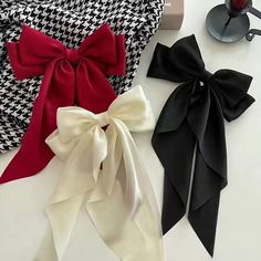 Korean Style New Bow Ribbon Hairpin Simple and Generous Satin Spring Clip Fixed Hair Clip Retro Bow Hairstyles, Summer Headwear, Elegance Hair, Bow Women, Vintage Hair Accessories, Satin Ribbon Bow, Bow Hair Accessories, Hair Accessories Clips, Ribbon Hair