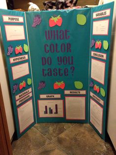 a bulletin board that says what color do you taste?