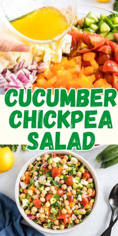 this cucumber chickpea salad is the perfect side dish for any meal