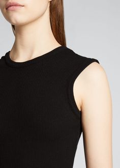 Sutton V Back Bodysuit - Black - house of lolo Plunge Neckline, Black Bodysuit, Ribbed Fabric, Plunging Neckline, Deep V, Shirts Tops, Sleeveless Top, Inside Out, High Neck