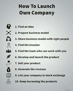 a business plan with the words how to launch your own company on it and an image of