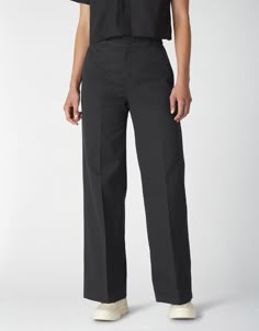 Women's Wide Leg Work Pants - Dickies US, Stonewashed Black 12 Wide Leg Work Pants, Work Pants Women, Dickies Women, Dickies Pants, Leg Work, Lifestyle Clothing, Work Shirts, Work Pants, Work Outfit