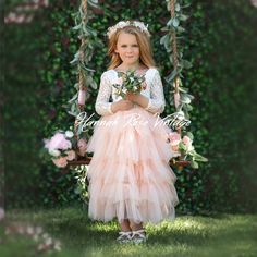 ALL FLOWER GIRL DRESSES 10% OFF - USE CODE: FLOWERGIRL10 😍 FREE SHIPPING ON ALL ORDERS $100 UP The perfect fairytale wedding flower girl dress. This pretty whimsical style White or Blush Layered Flower Girl dress features lovely ruffle skirt a soft stretch lace bodice and a feathered lace V-back. Dress is lined and perfect for your flower girl dress, communion dress, baptism dress, birthday dress or special occasion. Beautiful for photoshoots and portraits. The perfect flower girl dresses for b Boho Flower Girl Dress, Lace Flower Girl Dress, Boho Flower Girl, Hannah Rose, Whimsical Style, Wedding Flower Girl Dresses, Baptism Dress, Dress Birthday, Wedding Flower Girl