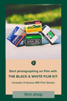 the black and white film kit includes 4 famous bw film stockes for photography