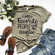 FREE SHIPPING on all orders over $35 My Favorite People Call Me Auntie, Funny Auntie Shirt, Aunt Gift for Aunt TShirt Cool Auntie T Shirt Best Aunt Shirt Favorite Auntie T-shirt DISCOUNT CODES -Spend $35 get Free Shipping. No code needed. -Spend $100 get 25% off. Use code: SPEND100GET25 -Spend $200 get 30% off. Use code: SPEND200GET30 Please keep in mind only 1 discount code can be used. Free shipping is only for domestic shipping. SHIRTS Our shirts are SOFT and COMFY! For a cute, trendy look, y Best Aunt Gifts, Aunt Announcement, Aunt Tshirt, Auntie Life, Cool Aunt, Pregnancy Reveal Shirt, Aunt Shirt, Aunt T Shirts, Aunt Life