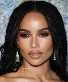 Glam Makeup Look Brown Eyes, Wedding Makeup For Brown Eyes Dark Skin, Brown People Makeup Looks, Blush Tone Makeup, Natural Glam Makeup Brown Eyes Prom, Make Up Looks For Black Outfit, Bridal Make Up For Brown Skin, Wedding Makeup For Dark Eyes, Bridal Makeup For Brown Eyes Black Women