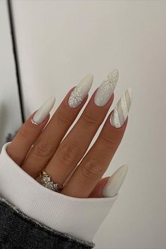 New Year Nails 2023 Winter Nails Acrylic, Christmas Gel Nails, Her Nails, Snowflake Nails, Christmas Nails Acrylic, 50 Christmas, White Nail, Festival Nails, New Year's Nails