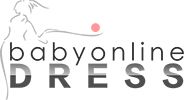 the logo for baby online dress shop, with a woman holding a tennis racket