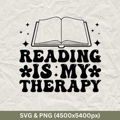 reading is my therapy svg and png 450x450px cut file