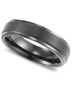 men's wedding band with black ceramic inlay and satin finish, 8mm