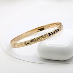 14K gold Hawaiian bangle Hawaiian Wedding Rings, Hawaiian Heirloom Jewelry, Hawaiian Bracelets, Future Generation, Hawaii Jewelry, Heirloom Jewelry, Hawaiian Jewelry, Heirlooms Jewelry, Engraved Design