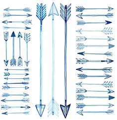 an image of arrows drawn in blue ink