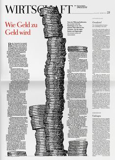 a newspaper article with an image of a tall tower