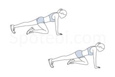 a woman doing the plank exercise with one leg up and another standing on her stomach