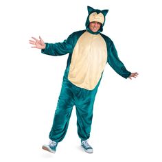 a man in a cat costume is standing with his arms outstretched and hands out to the side